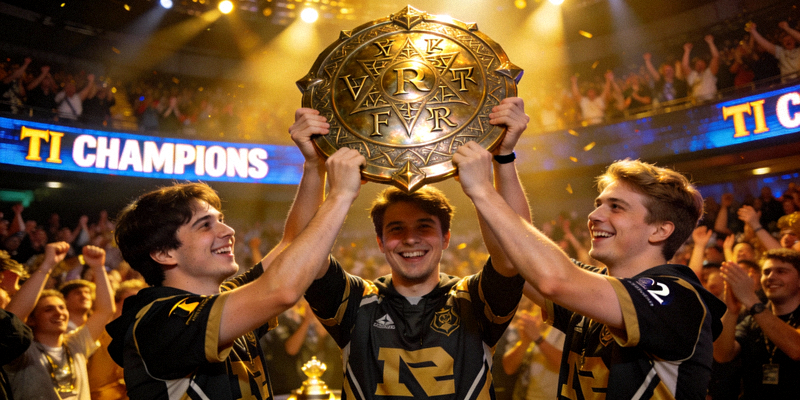 《DOTA2》TI国际邀请赛冠军战队举起不朽盾的辉煌瞬间